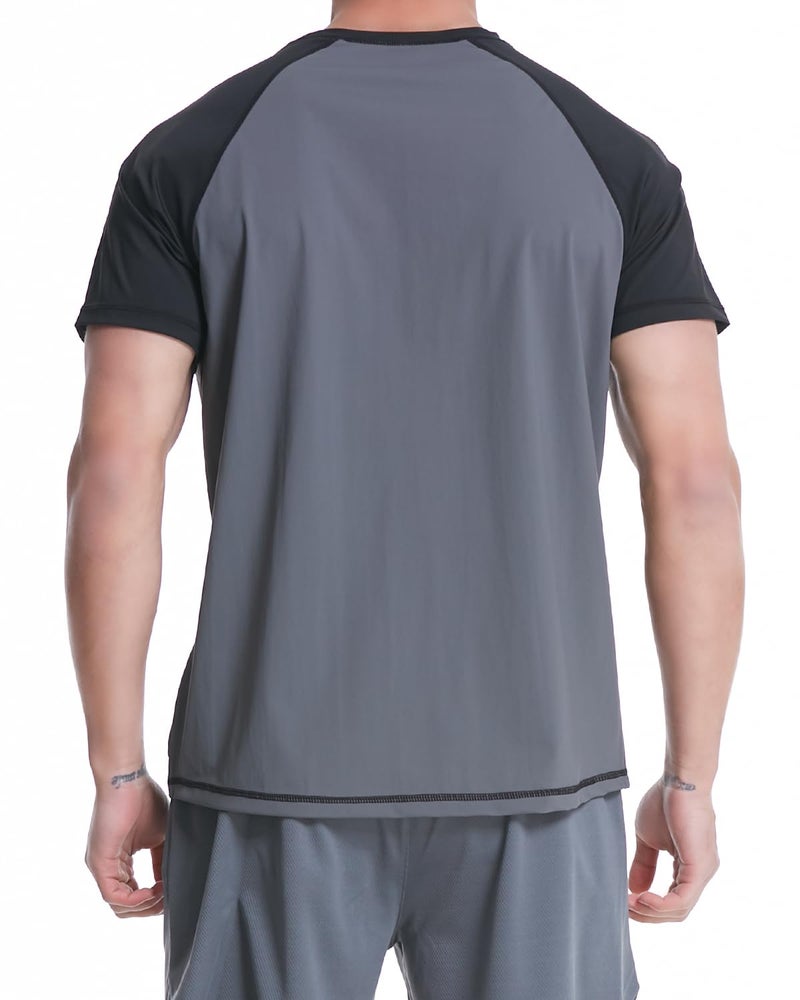 VAYAGER Men's Swim Shirts Rash Guard UPF 50+ T Shirts Quick Dry Loose Fit Water Surfing Shirt(Gray-M) - Image 2